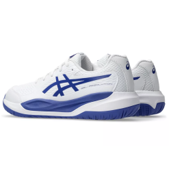 CHAUSSURES DE TENNIS ASICS JUNIOR GEL RESOLUTION X GS WHITE/DARK COBALT
