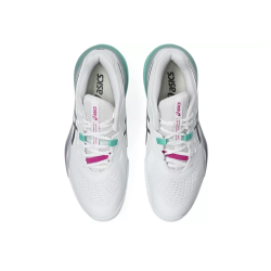 CHAUSSURES ASICS GEL RESOLUTION X TOUTES SURFACES WHITE/AURORA GREEN