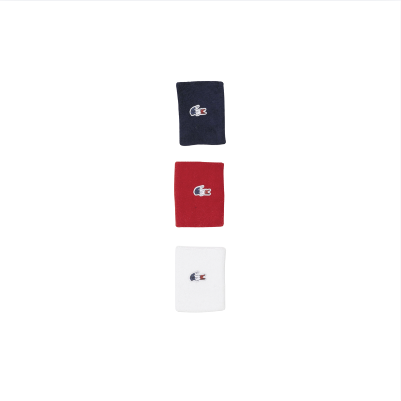 SERRE POIGNETS LACOSTE COUPE DAVIS LOT DE 3