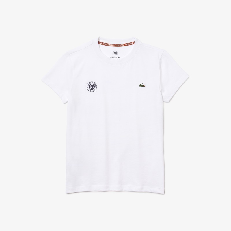 TEE SHIRT FEMME LACOSTE ROLAND GARROS BLANC