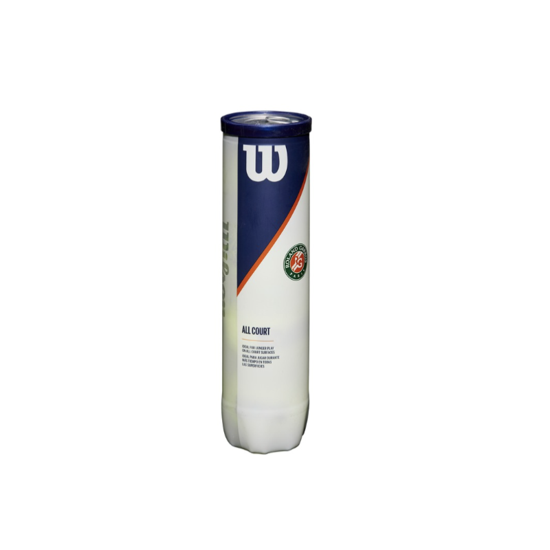 TUBE DE 4 BALLES WILSON ROLAND GARROS ALL COURT