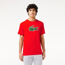 TEE-SHIRT COTON LACOSTE ULTRA DRY HOMME ROUGE