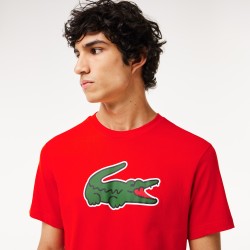 TEE-SHIRT COTON LACOSTE ULTRA DRY HOMME ROUGE