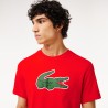 TEE-SHIRT COTON LACOSTE ULTRA DRY HOMME ROUGE