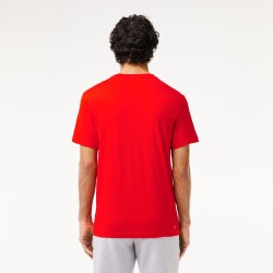 TEE-SHIRT COTON LACOSTE ULTRA DRY HOMME ROUGE