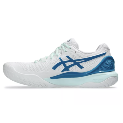 CHAUSSURES DE TENNIS ASICS FEMME GEL RESOLUTION 9 WHITE/TEAL BLUE