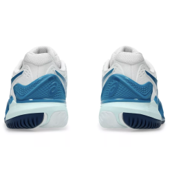 CHAUSSURES DE TENNIS ASICS FEMME GEL RESOLUTION 9 WHITE/TEAL BLUE